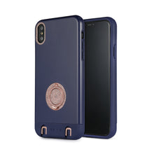 Load image into Gallery viewer, Regal iPhone Case with removable Carry Strap and Pouch - Navy / White / Pink