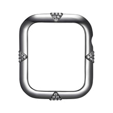 Load image into Gallery viewer, Face view Gunmetal PavÔêÜ?® Points Apple Watch Case jewelry