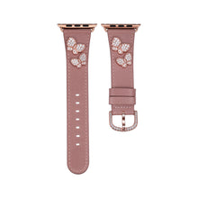 Load image into Gallery viewer, Butterfly Leather Apple Watch Strap - Peach Leather &amp; Rose Gold