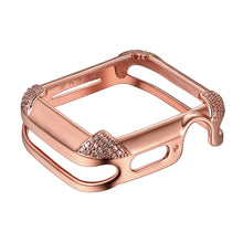 Load image into Gallery viewer, Venice Band Charms &amp; Pavé Corners Apple Watch Case - Rose Gold (Navy Band)